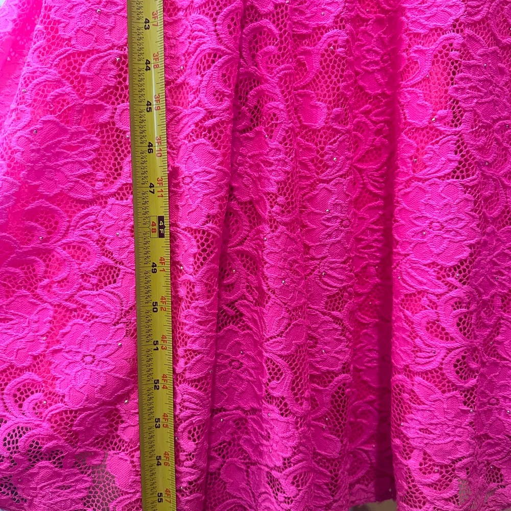La Femme Prom Dress -size 00 (hot pink with coral lining) - Picture 7 of 7